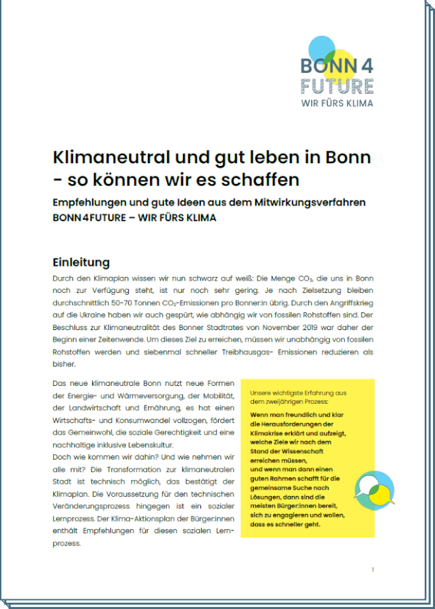 abschließende Bonn4Future-Vorlage für den Rat der Stadt Bonn